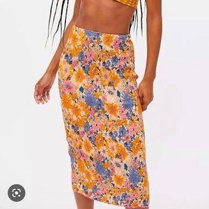 Urban Outfitters Luna Printed Midi Skirt, Floral, M, New With Tags